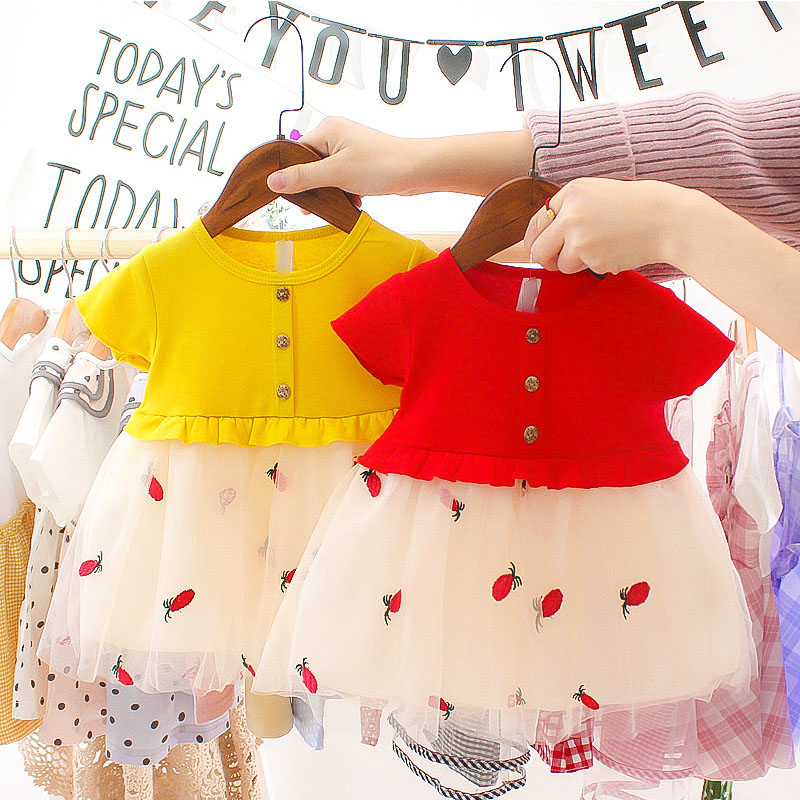 Đầm Xòe Công Chúa Vải Cotton Cho Bé Gái