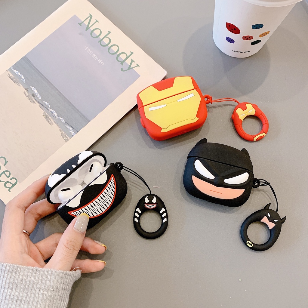 Vỏ Bọc Tai Nghe AirPods 1/2/Pro Ốp Bảo Vệ Case Silicon Siêu Anh Hùng Avengers Marvel - Minh An Saigon