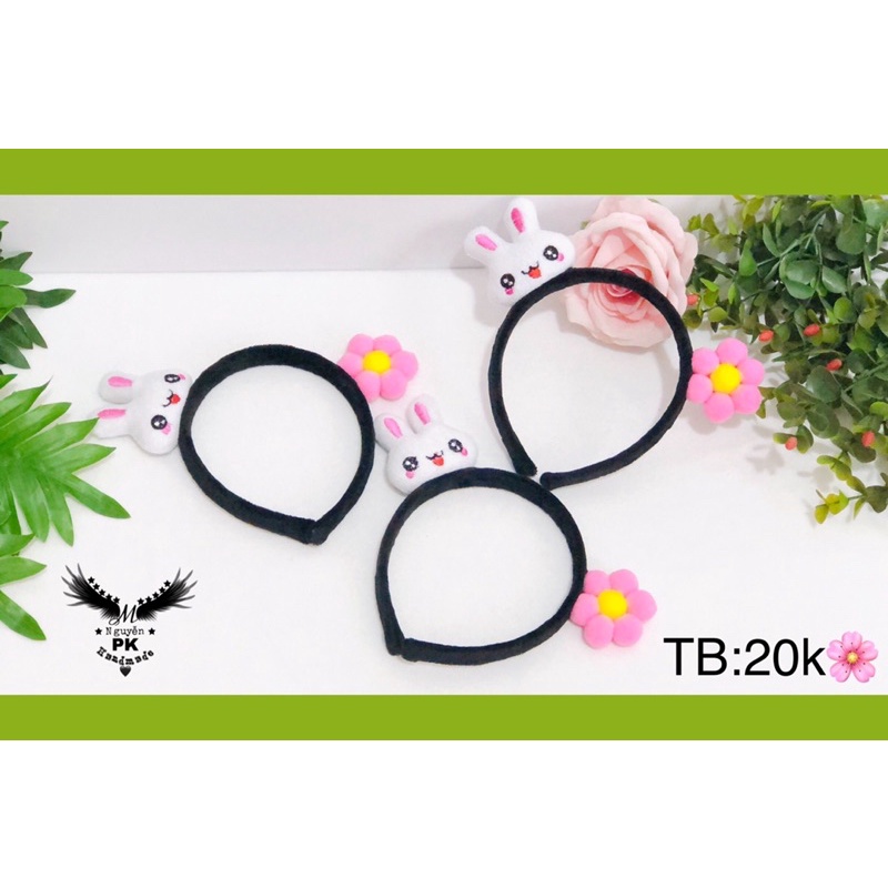 Băng đô cài tóc thỏ hoa 🌺