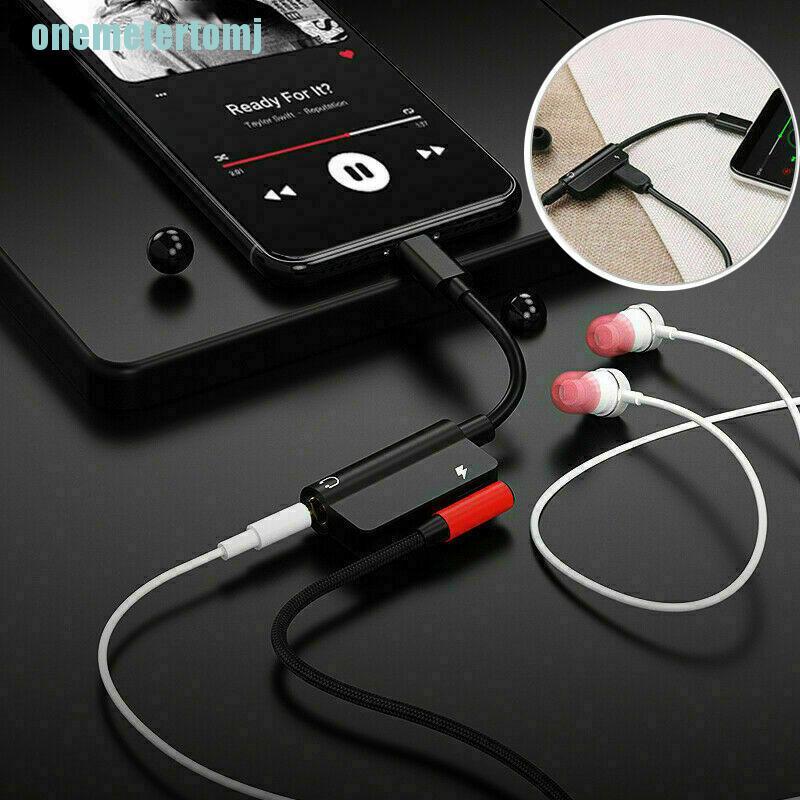 【ter】2 in 1 Type-C to 3.5mm AUX Headphone Jack Audio Charging Adapter Splitter Cable
