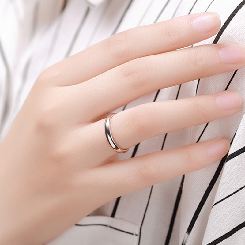 Nhẫn thép titan thiết kế đơn giản cá tính cho cặp đôi