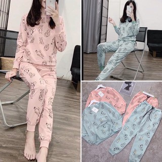 S284 Đồ Bộ Nữ Hoạ Tiết Nopi , Bộ Mặc Nhà nỉ Da Cá Dày Dặn Màu Sắc Trẻ Trung