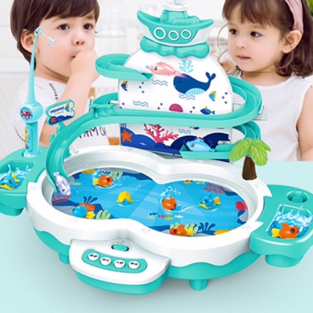 [SIÊU XỊN][PIN SẠC USB] Đồ chơi tháp câu cá bay lượn trên cầu trượt