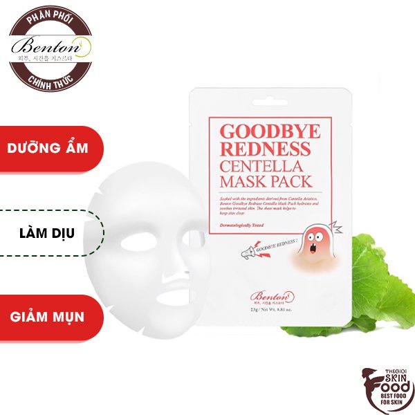 Mặt Nạ Làm Dịu, Chăm Sóc Da Mụn Benton Goodbye Redness Centella Mask Pack 23g