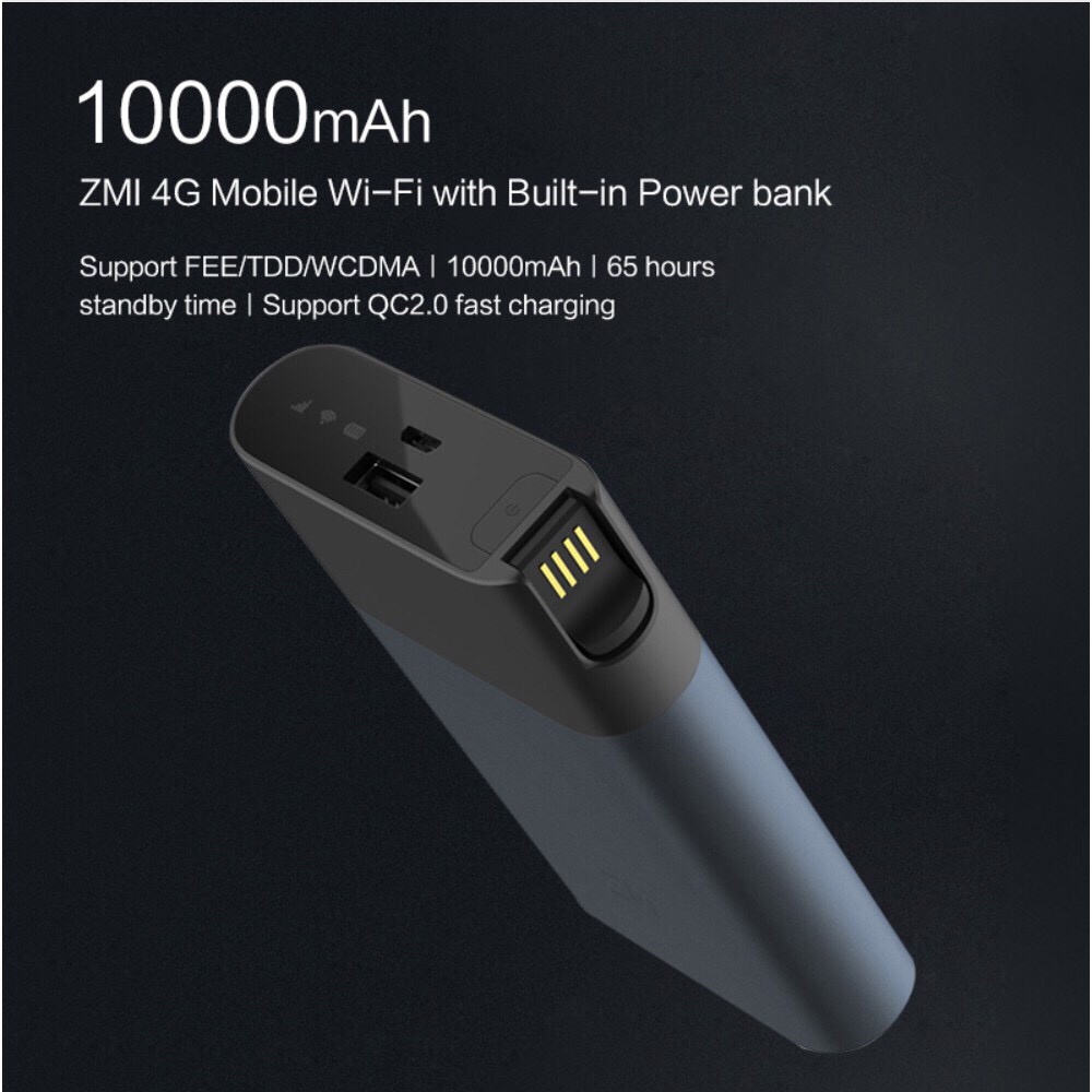 Bộ phát wifi 4G ZMI MF885 10000mAh - Cục phát ZMI MF885 - Cục phát wifi từ Sim 3G/4G