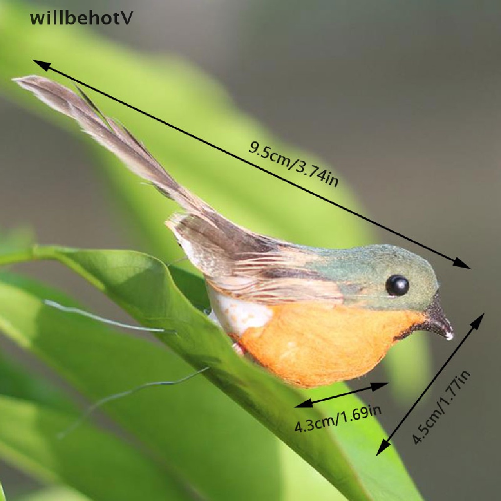 1 Chú Chim Nhân Tạo Robin Mini Trang Trí Cây Thông Giáng Sinh