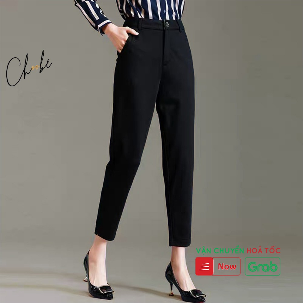 Quần tây nữ Choobe lưng cạp cao âu công sở đẹp màu đen đồ đi học form chuẩn tôn dáng Q32