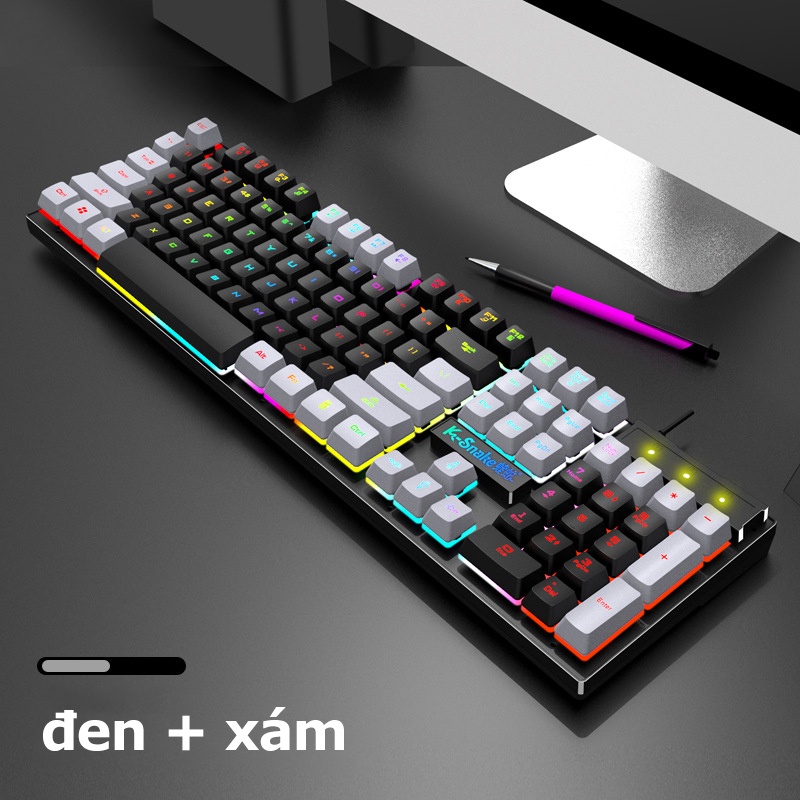 GiGiBomstore Bàn phím giả cơ chuyên K4 2022 Bàn Phím giả cơ chuyên game Có Dây có LED 104 phím
