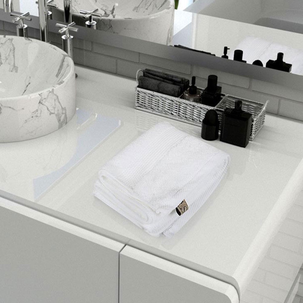 HomeBase HLS Khăn tắm dày thấm hút nước mềm mại TWILL Thái Lan H81.28xW38.1xD0.2cm Màu trắng