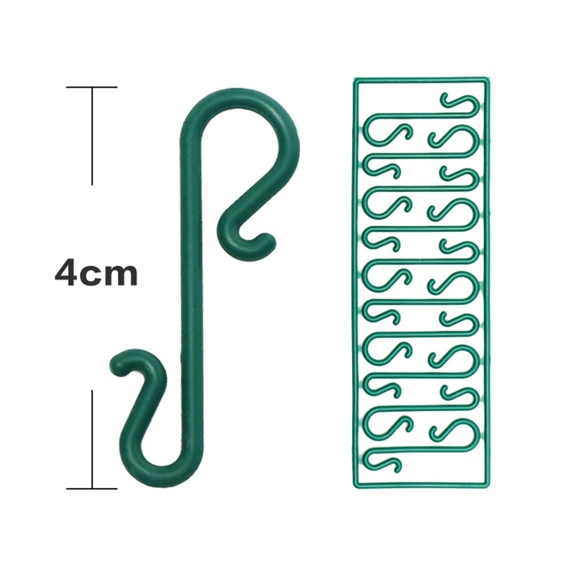 Set 10 Móc Treo Đồ Hình Chữ S Bằng Kim Loại Màu Xanh Lá