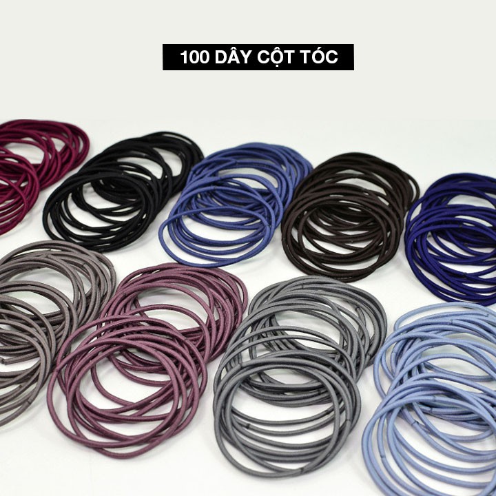 Set 100 dây buộc tóc (Có Túi Zip) CT01