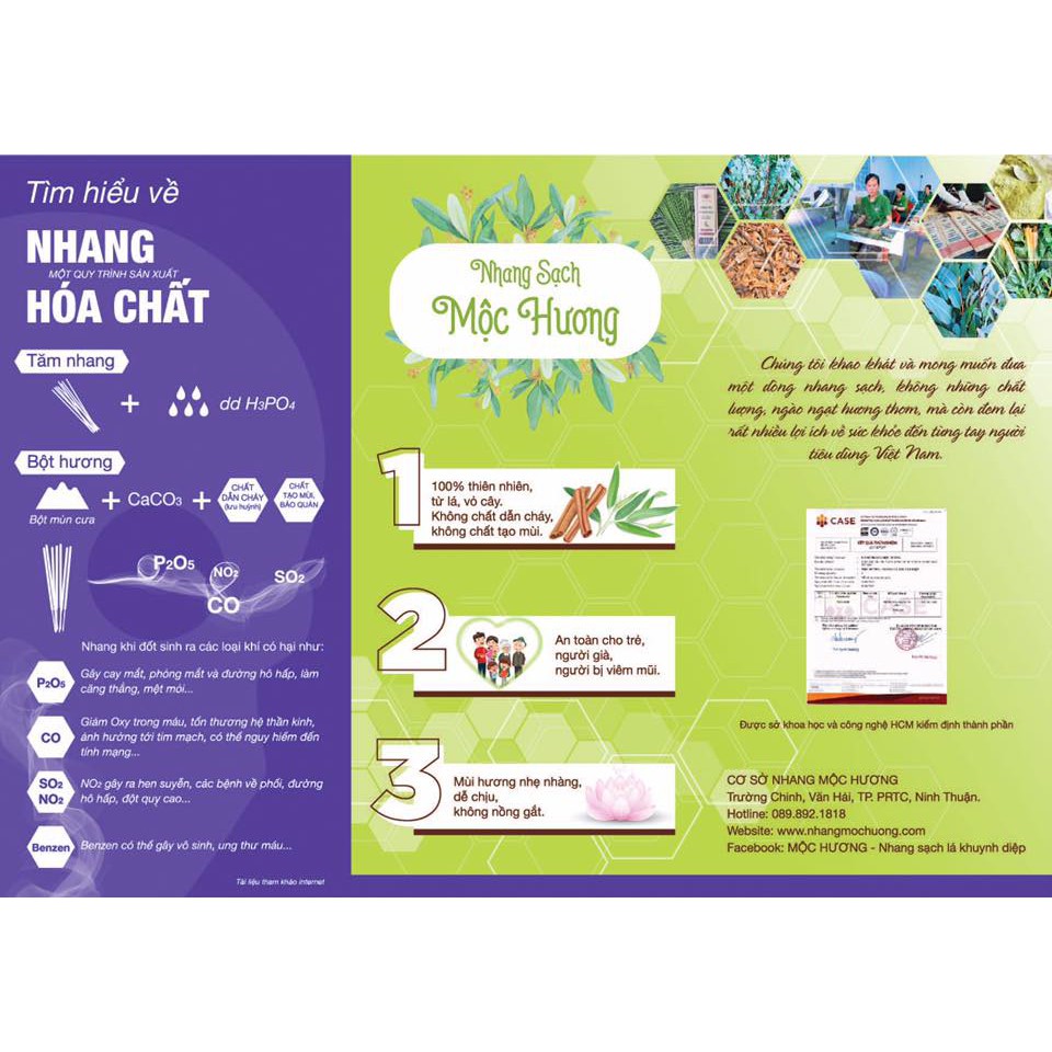 Nhang sạch từ vỏ quế Mộc Hương