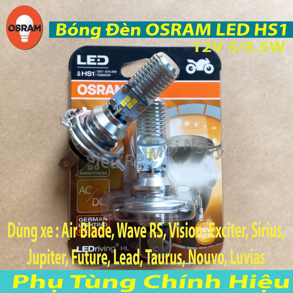 OSRAM BÓNG ĐÈN LED HS1 TĂNG SÁNG TRẮNG AIR BLADE, WAVE RS, VISION, EXCITER, SIRIUS, JUPITER, FUTURE, LEAD, TAURUS, NOUVO