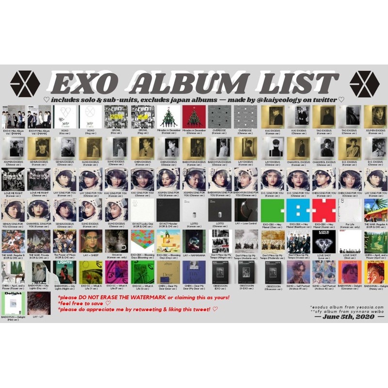 Tổng Hợp Các Album Rỗng Exo Có Sẵn