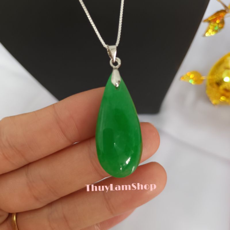 Vòng cổ dây chuyền bạc 925 vĩnh viễn bảo hành mix mặt đá giọt nước