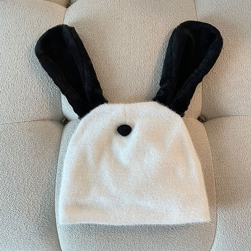 Mũ Len Tai Thỏ Hoạt Hình Phối Màu Đáng Yêu Cho Bé