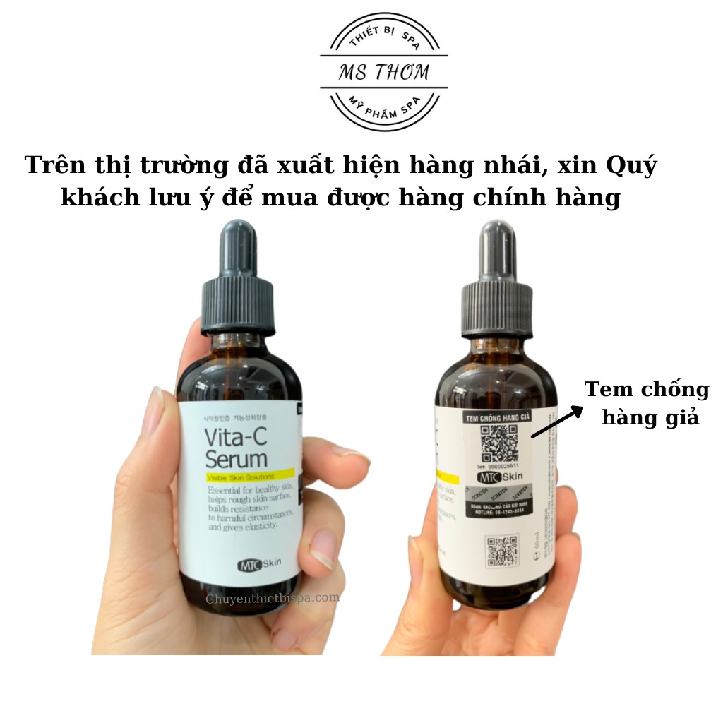 Serum vitamin C trắng da, mờ thâm nám MTC Skin chai 60ml - Hàng Công ty chính hãng