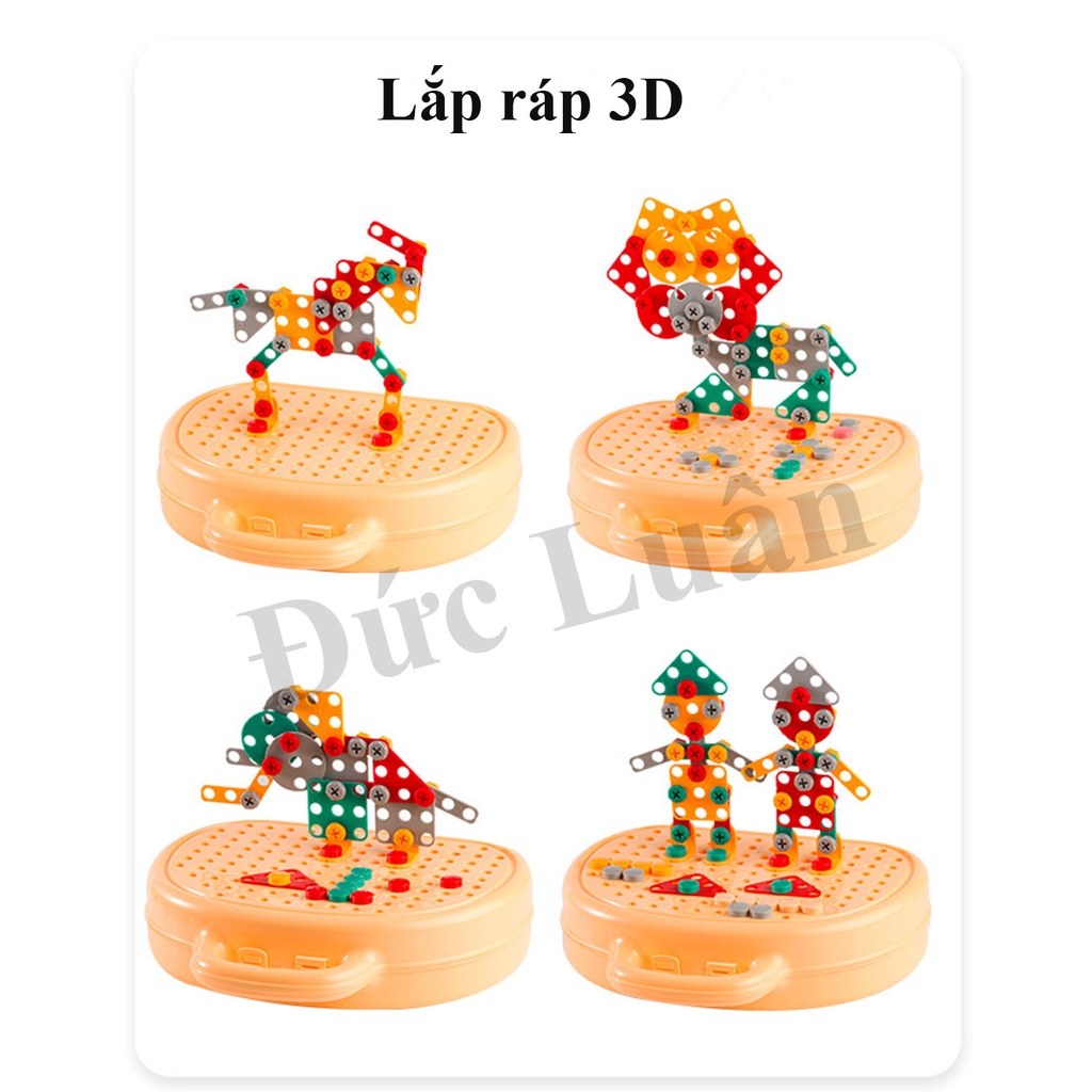 Bộ đồ chơi kỹ sư lắp ráp - đồ chơi vặn ốc vít - Cho bé từ 3 tuổi