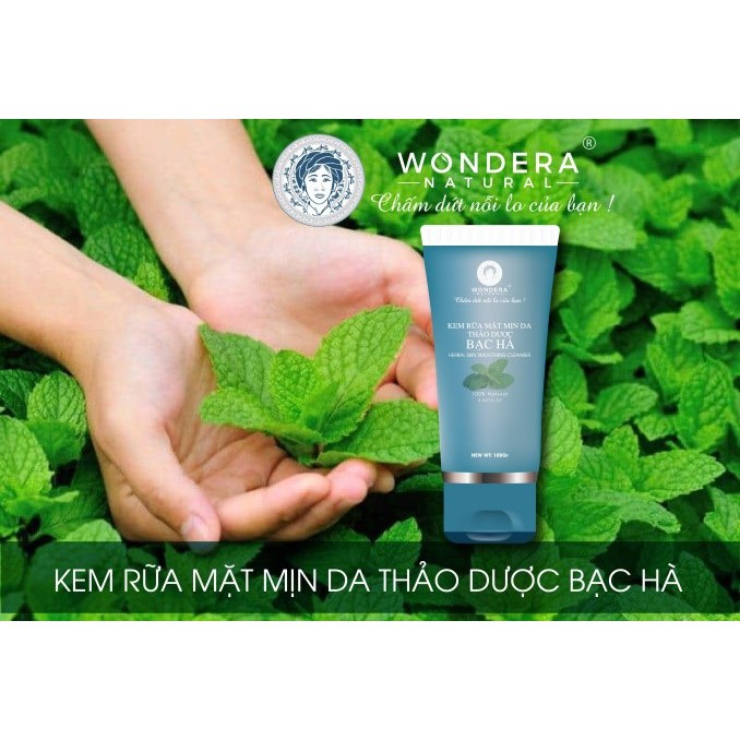 KEM RỬA MẶT MỊN DA THẢO DƯỢC BẠC HÀ WONDERA 150G