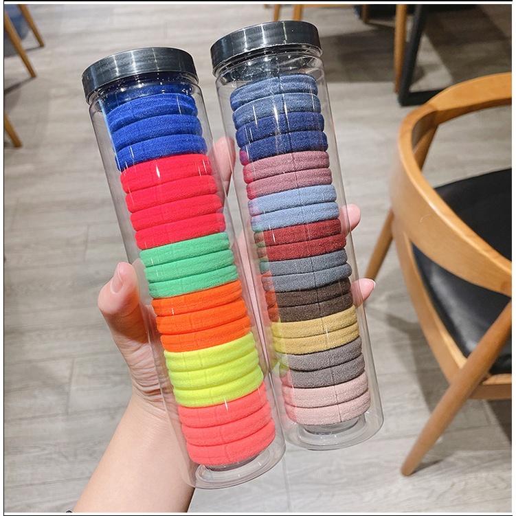 Set 20 Dây Thun Buộc Tóc Co Giãn Đơn Giản