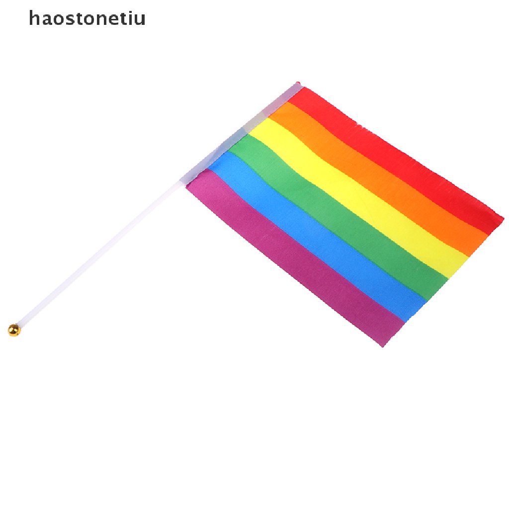 Ha Set 5 Cờ Cầu Vồng Cầm Tay Gay Pride Lesbian Peace LGBT N