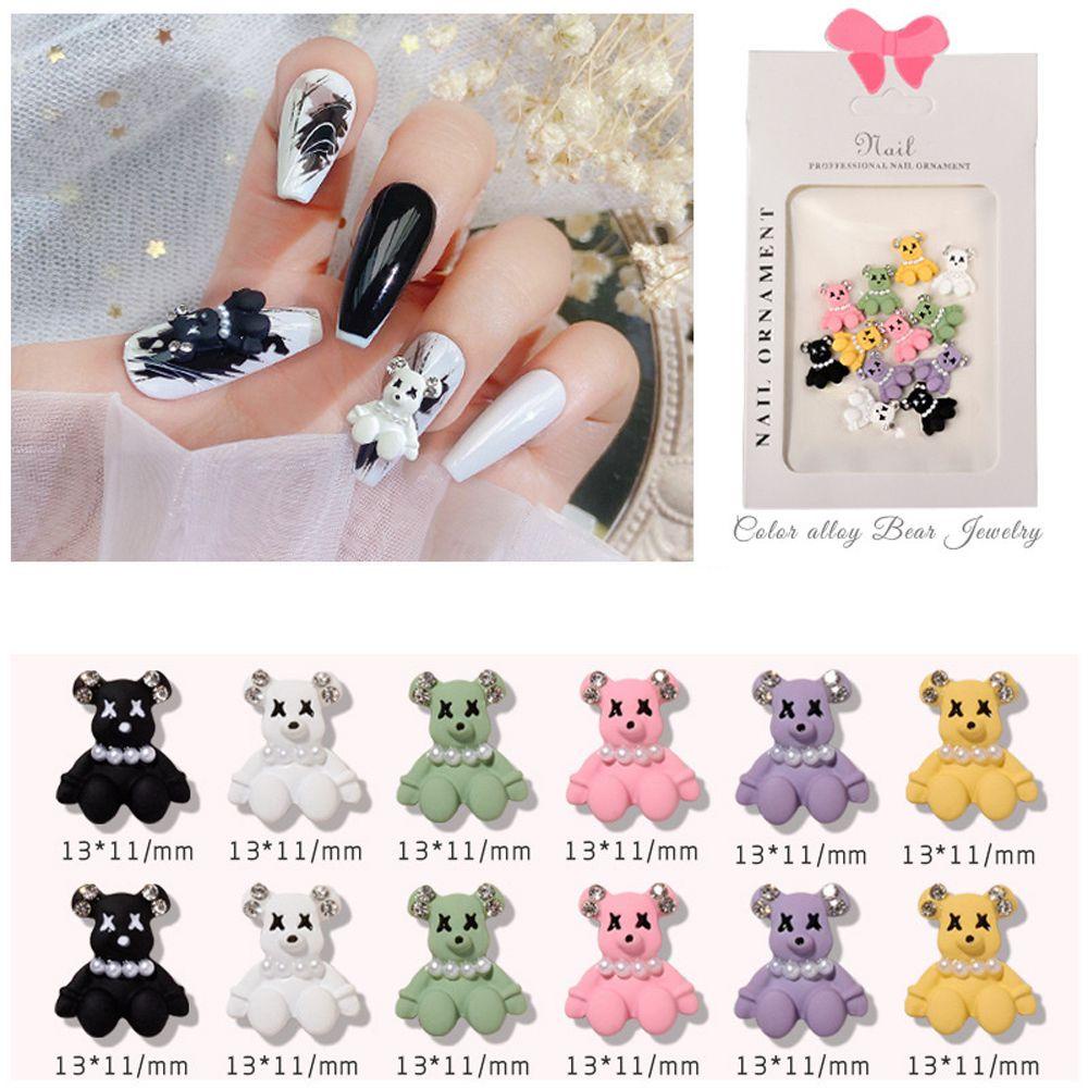 Phụ Kiện Trang Trí Móng Tay Họa Tiết Hoạt Hình Xinh Xắn|Phụ Kiện Trang Trí Móng Tay 3D Hình Hoa / Thỏ / Gấu Thời Trang Nhật Bản