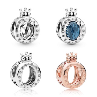 Charm Pan chữ O vương miện gắn đá bạc 925 nhungsophie