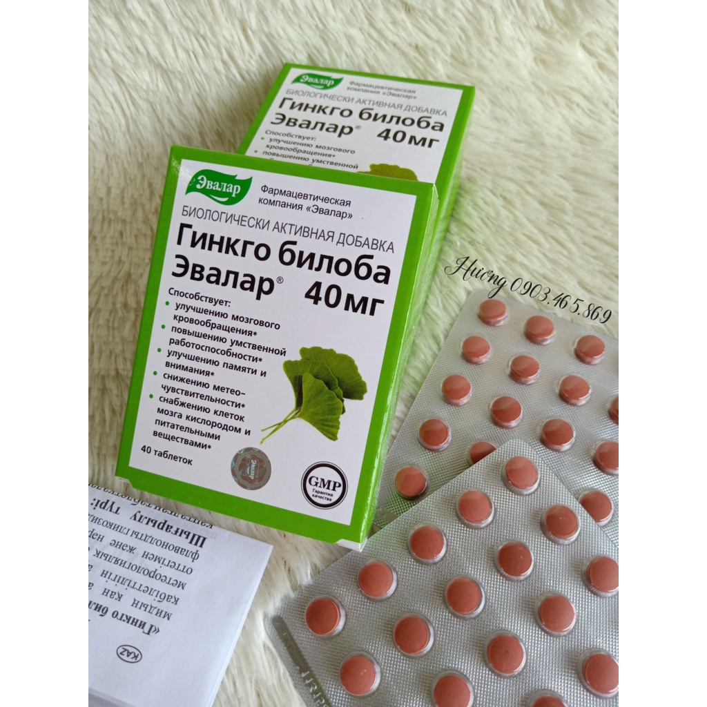 Viên uống bổ não Evalar Ginkgo Biloba - Nga 40 viên
