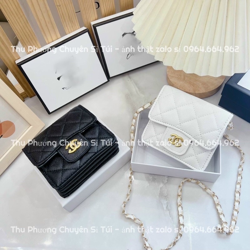 [FREESHIP] Túi xách mini nữ đính logo vàng nổi trần trám nhiều ngăn có dây đeo chéo (ảnh thật shop chụp)