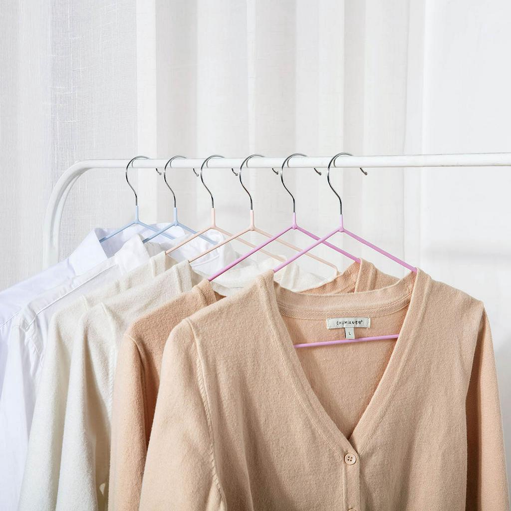 Set 10 móc treo quần áo JUJIAJIA bằng nhựa dày không để lại dấu vết