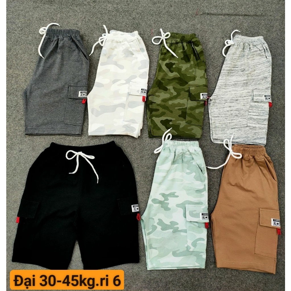 { 25-46KG } Quần ngố đùi bé trai size đại chất cotton co dãn/ quần lửng bé trai