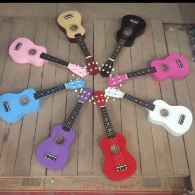 Ukulele đàn guitar mini đa sắc màu tặng hướng dẫn tự học