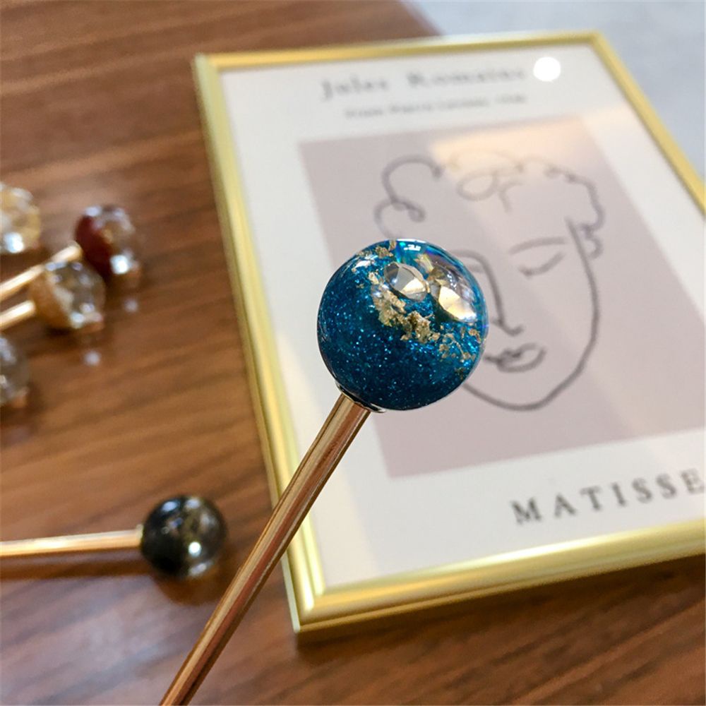 Trâm Cài Tóc Bằng Nhựa Resin Lấp Lánh Thời Trang Cho Nữ|Foil Tròn / Nhiều Màu