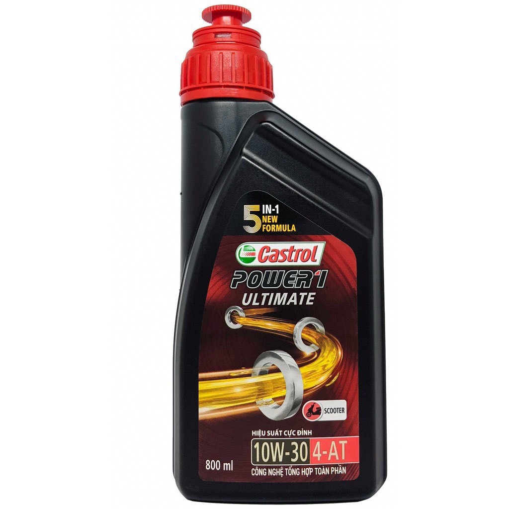 Castrol Power 1 Scooter 10W30 800ml - Nhớt tổng hợp toàn phần cao cấp cho xe tay ga (Mẫu mới)