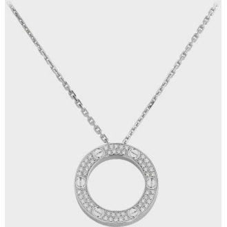 Dây chuyền tình yêu bằng vàng trắng đính kim cương sang trọng