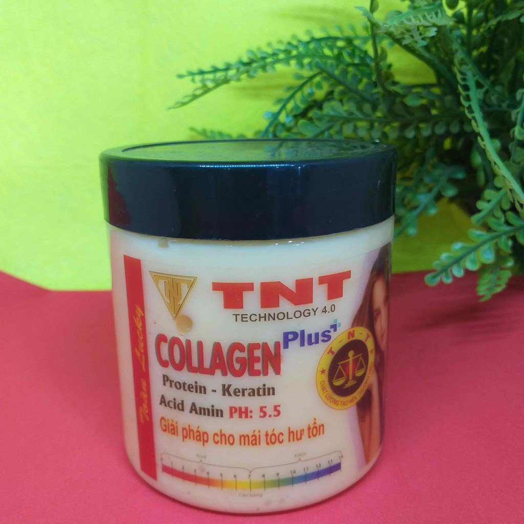 collagien  men sống  cô đặc tnt  dạnh hũ -Hấp dầu phục hồi tóc Collagen TNT Plus 568ml-phục hồi mái tóc hư tổn