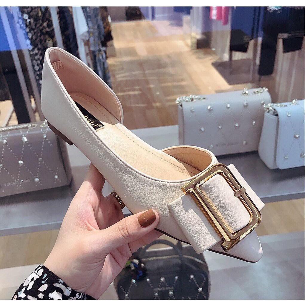 GIÀY BÚP BÊ BỆT KHÓA CHỮ D KHOÉT EO | BigBuy360 - bigbuy360.vn