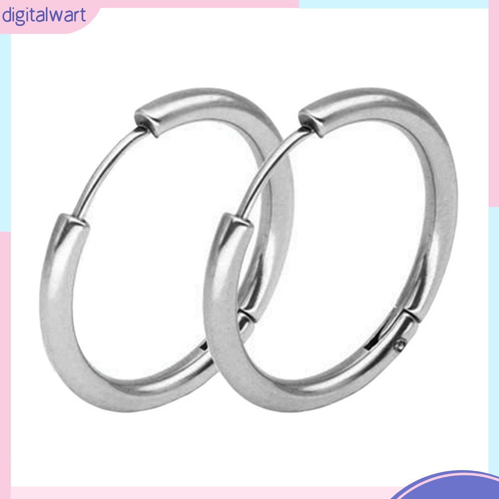 Cặp khuyên tai tròn thép không gỉ đơn giản cá tính dành cho nam và nữ