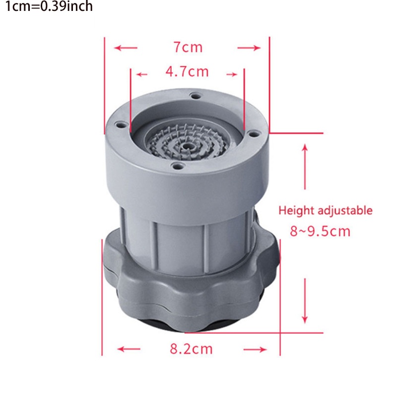 Set 4 Đệm Nâng Chiều Cao Chống Rung Chống Trượt Có Thể Điều Chỉnh Cho Máy Giặt