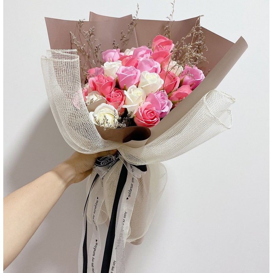 [HỎA TỐC] Bó hoa hồng sáp thơm Lala làm quà tặng 8/3 ,20/10, 20/11, sinh nhật ý nghĩa, cánh hoa dày dặn bông to