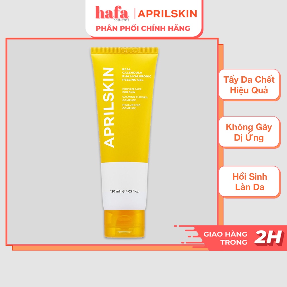 Gel tẩy da chết Aprilskin Real Calendula PHA Hyaluronic Peeling Gel 120ml _ Aprilskin Chính Hãng