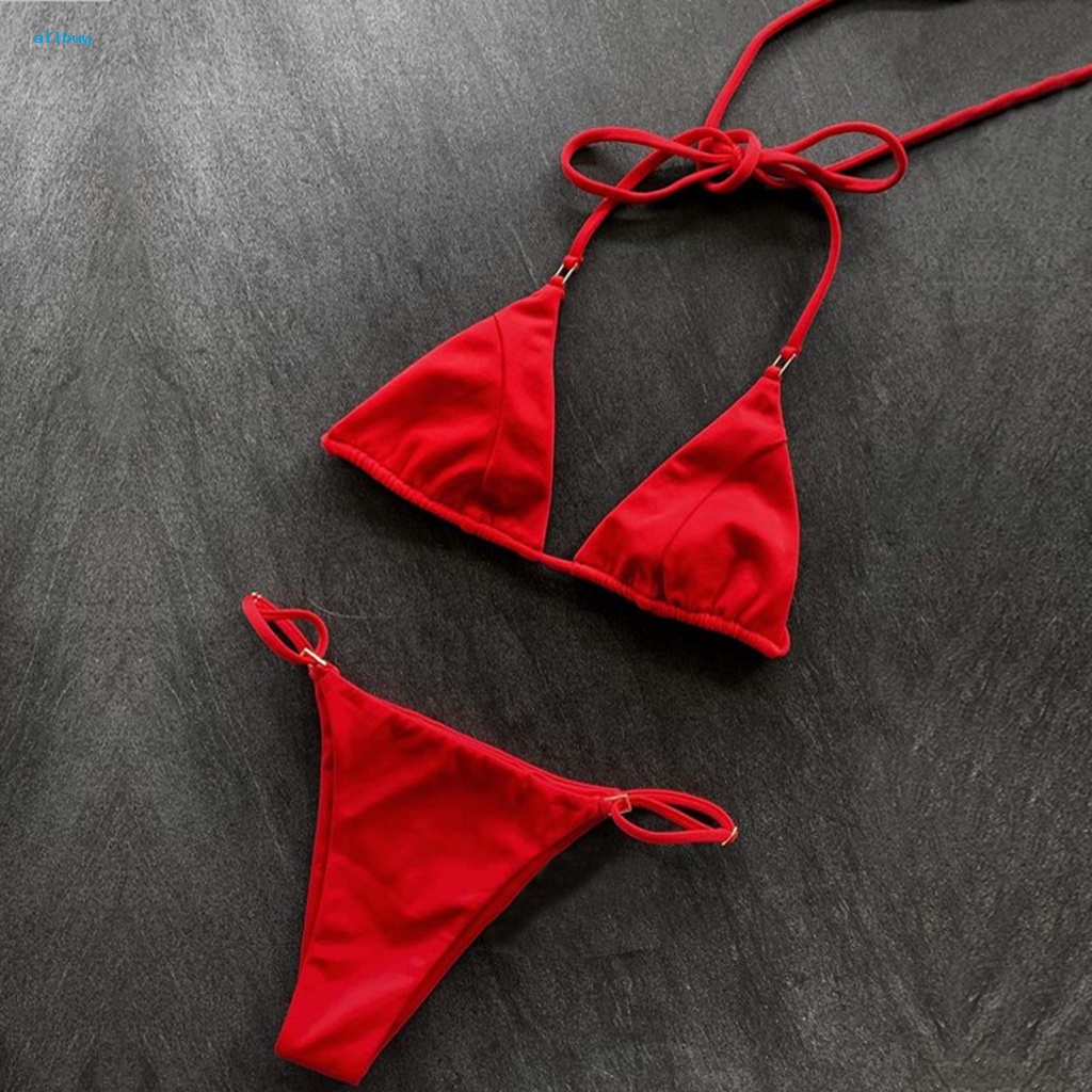 Bộ Đồ Bơi 2 Mảnh Màu Trơn Dành Cho Nữ Màu Sắc