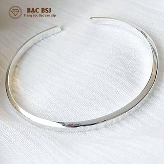 Lắc tay nữ Bạc BSJ - Lắc đặc cứng - Vòng hở Free Size