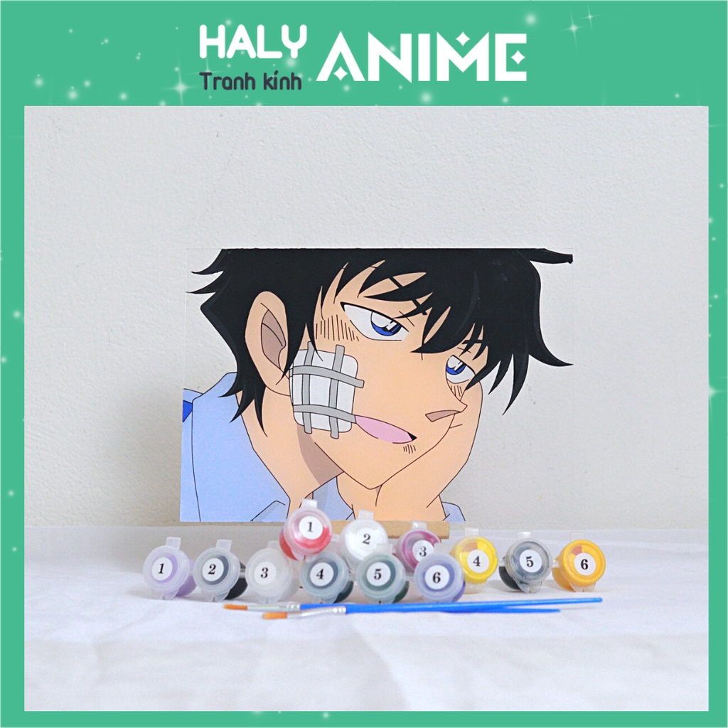 Tranh kính anime Matsuda Jinpei, theo yêu cầu, glass painting kit dễ thương, màu acrylic 3D khó phai.