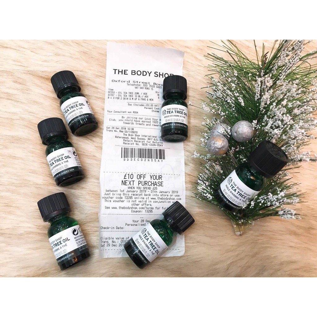 Tinh dầu trà dành cho da mụn tea tree oil The Body Shop