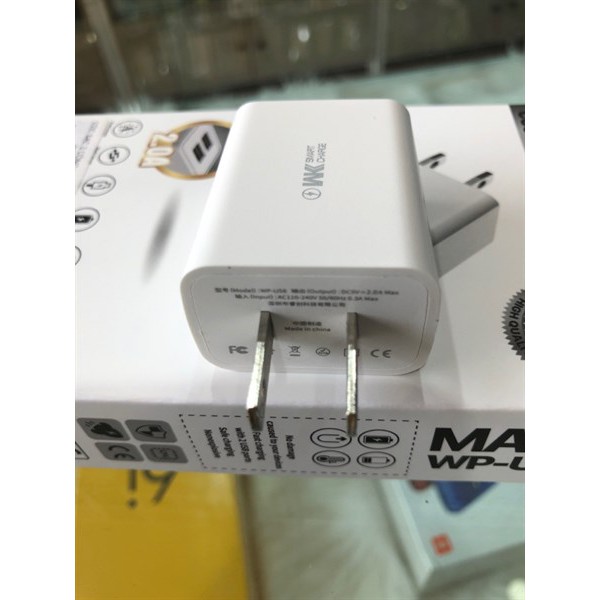 Bộ sạc nhanh WK WP-U56 2 cổng - Tiện ích nhân đôi với 2 cổng đầu ra