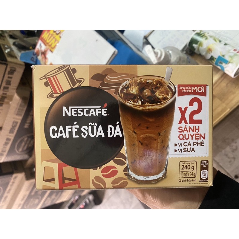 nescafe sữa đá X2 hộp 10 gói x 24g