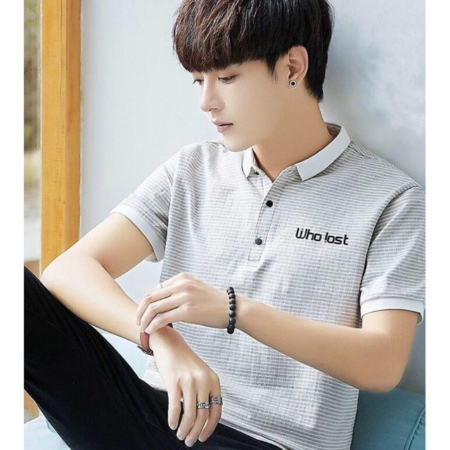 Áo thun nam cổ bẻ Why Lost phong cách Hàn Quốc thun cotton cực đẹp ASTD075