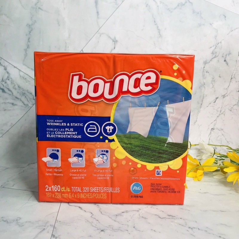 [ Full hộp ] Giấy Thơm Quần Áo Bounce 160 tờ, hàng Mỹ