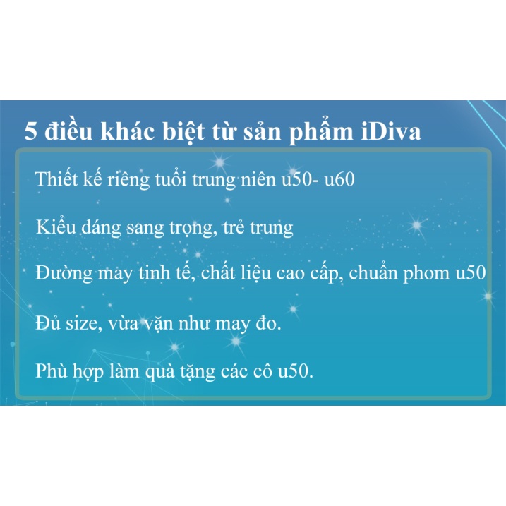 Đầm suông trung niên cao cấp iDiva D14-62, chất liệu lụa voan mềm mại, dáng suông nhẹ phù hợp u50 dự tiệc sang trọng